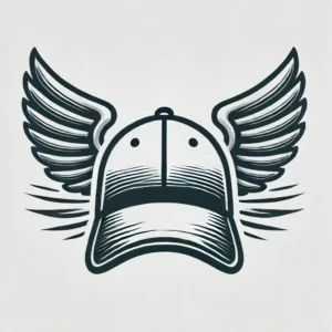 A baseball cap with wings on either side, representing speed and agility