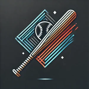 Geometric baseball bat with abstract lines