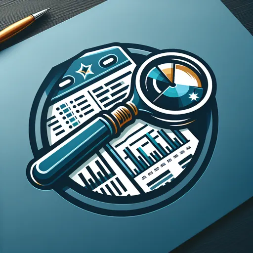 Accounting Logo With A Magnifying Glass Over A Financial Report