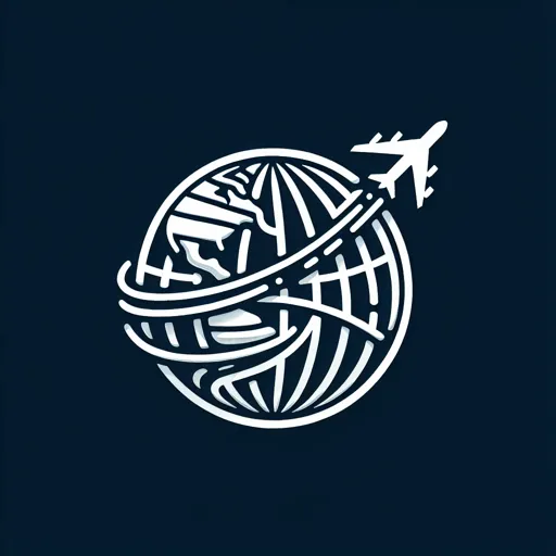 Airline Logo Design Showcasing A Globe With An Aircraft Trajectory
