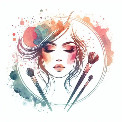 Artistic Makeup Artist Logo Design Featuring Watercolor Splashes