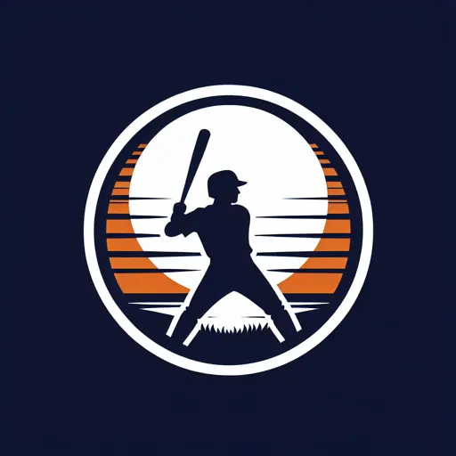 Baseball Logo Design Featuring A Batter Silhouette Against The Sun
