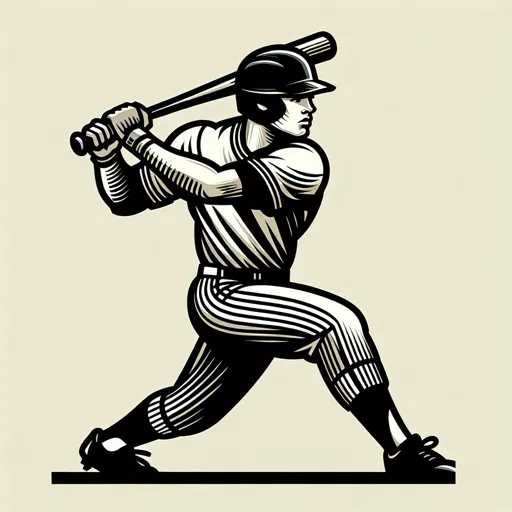 Baseball Logo Design With A Player In Mid-Swing