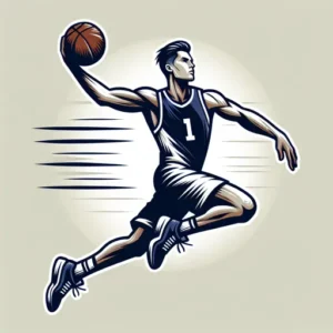 Basketball Logo Design With A Sleek, Dynamic Basketball Player Action