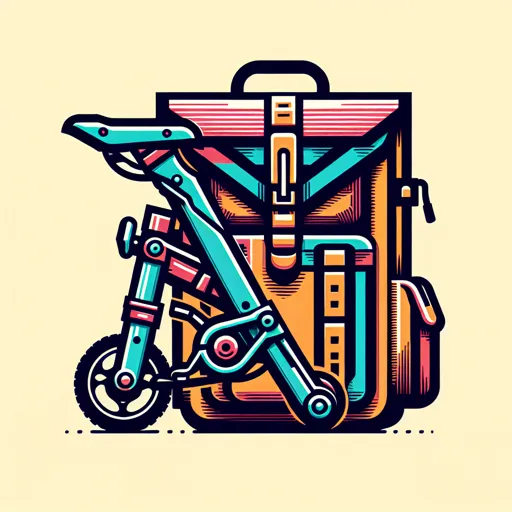 Bike Logo Design Featuring A Foldable Bike And A Backpack