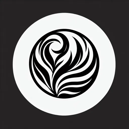 Black And White Logo Design Featuring An Abstract Elegant Graphic