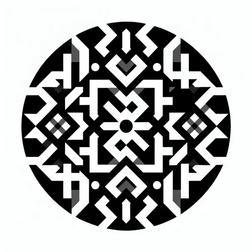 Black And White Logo Design With A Bold Geometric Pattern