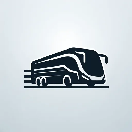 Bus Logo Design Featuring A Sleek, Modern Bus Silhouette