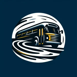 Bus Logo Design Incorporating A Bold, Artistic Bus And Movement