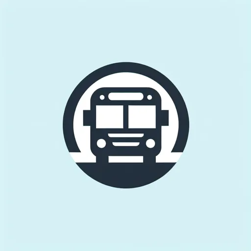 Bus Logo Design Incorporating A Clean, Minimalist Shuttle Icon