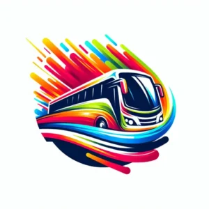 Bus Logo Design Showcasing A Vibrant, Dynamic Shuttle In Motion