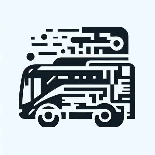 Bus Logo Design With A Bold, Geometric Bus And Route Pattern
