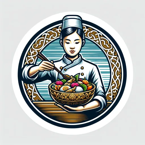 Chef Logo Design Featuring A Detailed Food Dish Or Plate
