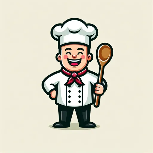 Chef Logo Design Featuring A Smiling Chef Character