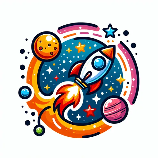 Children Logo Featuring A Rocket Ship And Planets