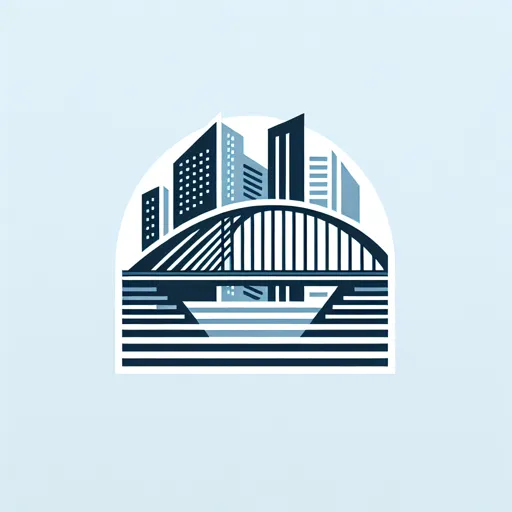 City Logo Design Featuring A Modern Bridge Structure