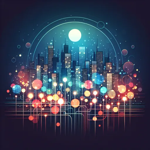 City Logo Design Featuring An Abstract Representation Of City Lights