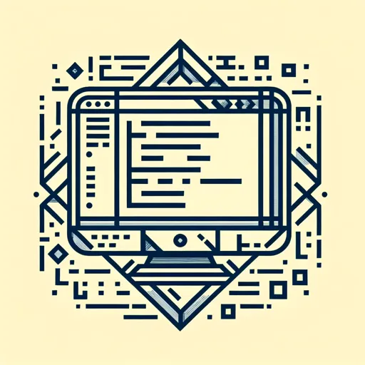 Code Logo Design Presenting A Geometric Code Editor Window