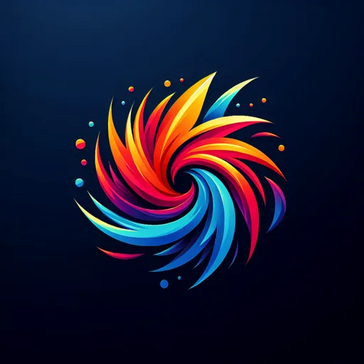 Color Logo Design Featuring A Bold, Dynamic Color Burst