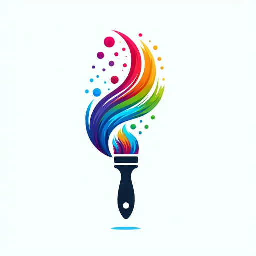 Color Logo Design Featuring A Playful, Colorful Paintbrush Stroke