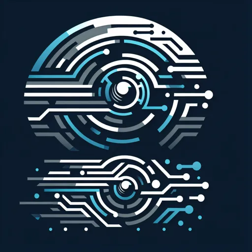 Computer Logo Design Featuring A Dynamic, Futuristic Tech Graphic