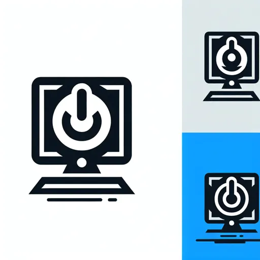 Computer Logo Design With A Bold, Modern Power Button Symbol