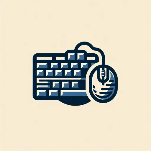 Computer Logo Design With A Stylized Keyboard And Mouse