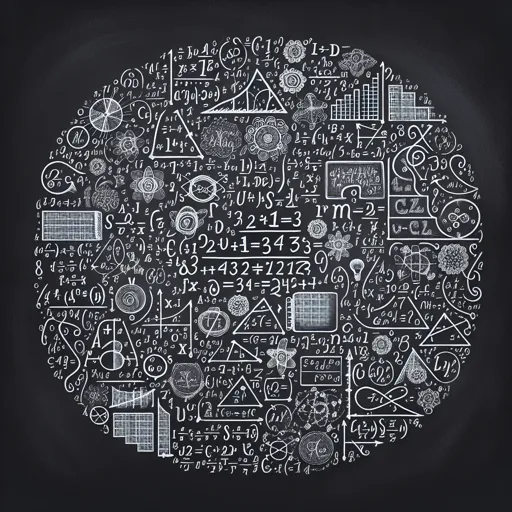 Creative Math Logo With A Chalkboard And Mathematical Equations