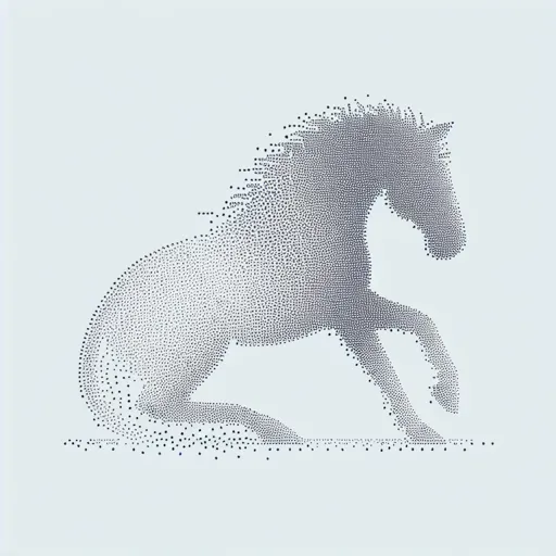 Dot Design With A Dot Matrix Creating An Animal Silhouette