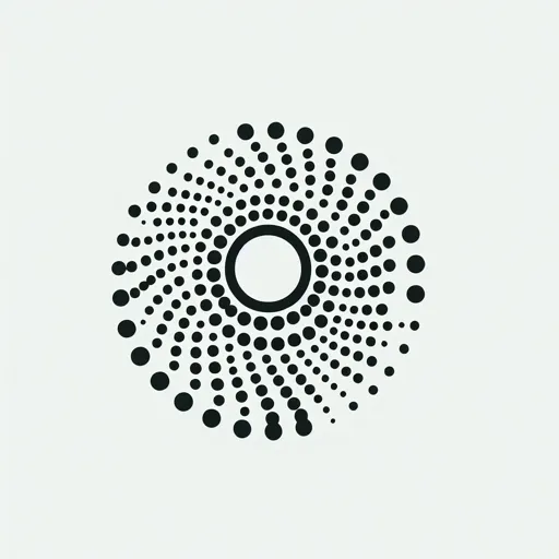 Dot Logo Design Featuring A Sun Made Of Concentric Dots