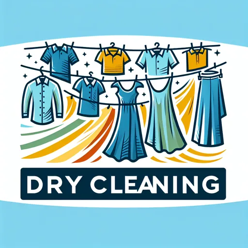 Dry Cleaning Logo Design Featuring A Clothesline With Neatly Hung Garments