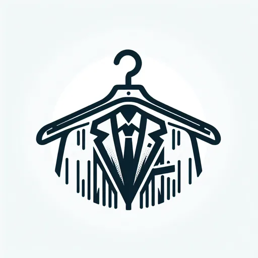 Dry Cleaning Logo Design Featuring A Coat Hanger With A Suit