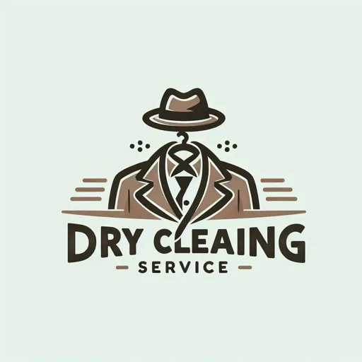 Dry Cleaning Logo Design Featuring A Dapper Hat And Coat Combo