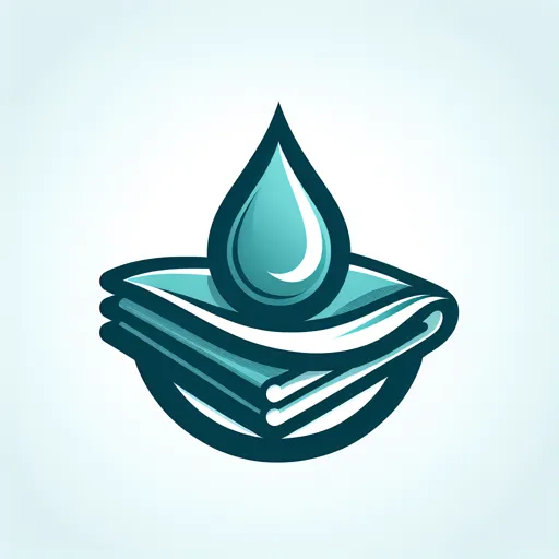 Dry Cleaning Logo Design Featuring A Drop Of Cleaning Fluid On Fabric