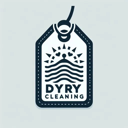 Dry Cleaning Logo Design Featuring A Fabric Care Tag Symbol