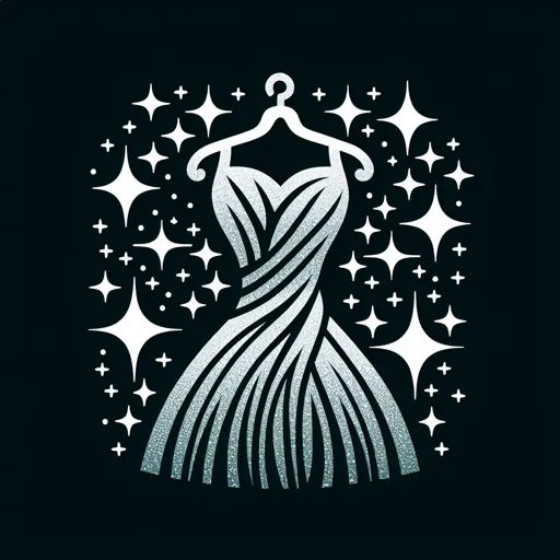 Dry Cleaning Logo Design Featuring A Sparkling Dress With Shimmer Lines