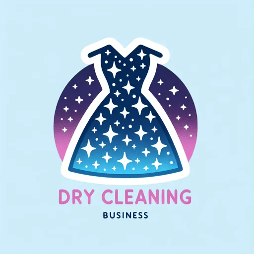Dry Cleaning Logo Design Featuring A Sparkling Dress With Stars