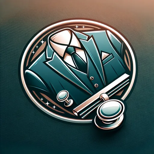 Dry Cleaning Logo Design Featuring A Suit Jacket And Cufflinks