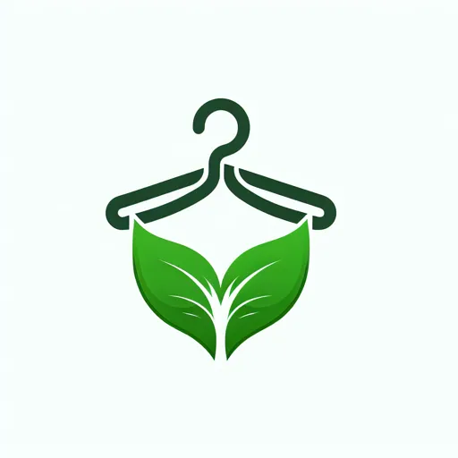 Dry Cleaning Logo Design Featuring An Eco-Friendly Leaf And Hanger