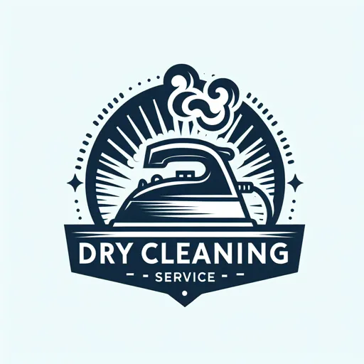 Dry Cleaning Logo Design Featuring An Iron And Steam Burst