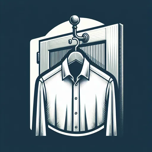 Dry Cleaning Logo Design With A Clean Shirt Hanging From A Door Hook