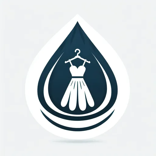 Dry Cleaning Logo Design With A Drop Of Water Encasing A Dress