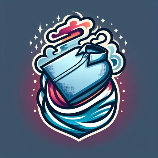 Dry Cleaning Logo Design With A Shirt Being Steam-Cleaned