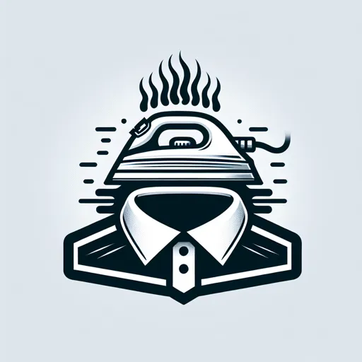 Dry Cleaning Logo Design With A Steam Iron And Crisp Collar