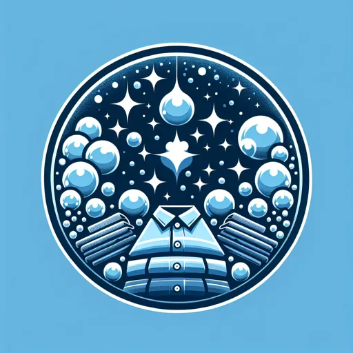 Dry Cleaning Logo Design With Bubbles And Sparkling Clean Clothes