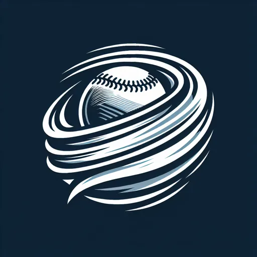 Dynamic Baseball Logo Design With A Ball In Motion And Speed Lines