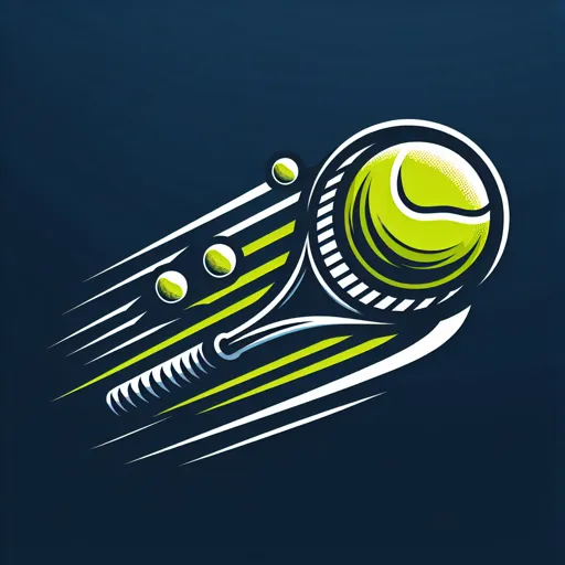 Dynamic Tennis Logo Design With A Ball In Motion And Speed Trails