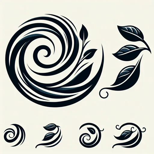 Element Logo Design With A Swirling Wind And Leaf