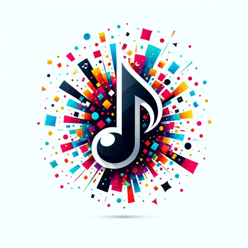 Entertainment Logo Design With A Musical Note And Confetti