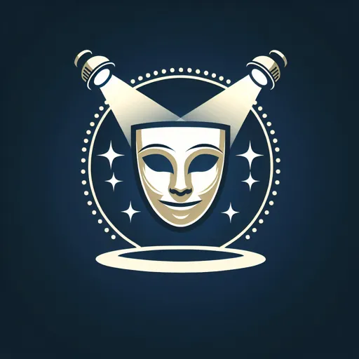Entertainment Logo Design With A Theater Mask And Spotlight